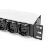 DIGITUS 1U alumīnija PDU montējams plauktā 8x C13 2xC19 16A 230VAC 50/60Hz IEC C20 spraudnis