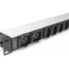 DIGITUS 1U alumīnija PDU montējams plauktā 8x C13 2xC19 16A 230VAC 50/60Hz IEC C20 spraudnis