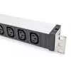 DIGITUS 1U alumīnija PDU, montējams statīvā, 9x C13, 10A, 230VAC, 50/60Hz, IEC C14 ieeja, 10A drošinātājs