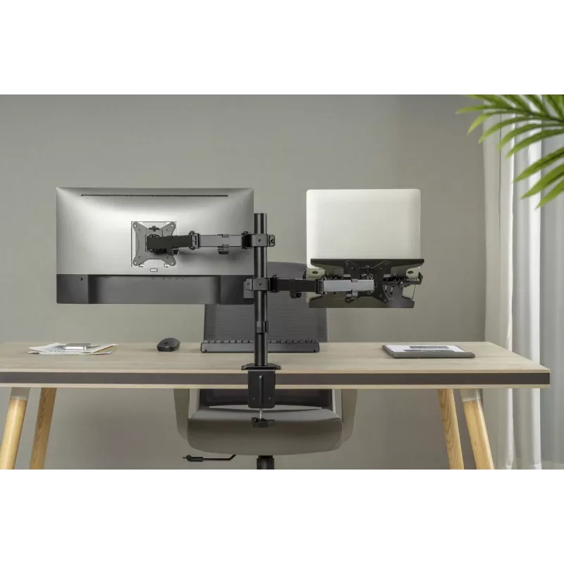 DIGITUS Monitora svira ar klēpjdatora paliktni 17-32 inch, 9 kg. Maks. – skavas vai starpsienas stiprinājums