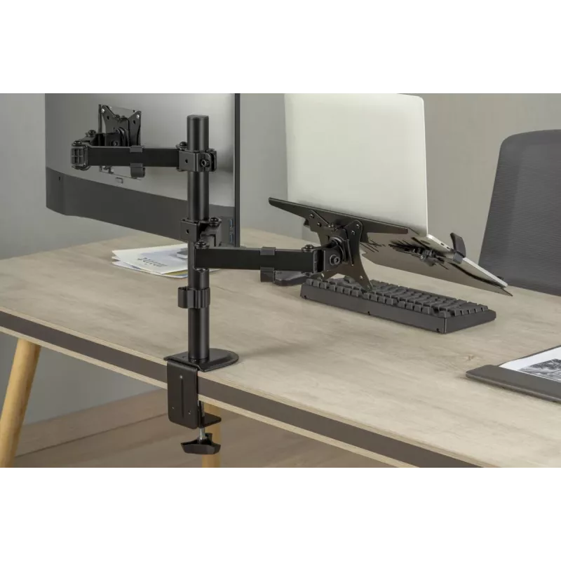 DIGITUS Monitora svira ar klēpjdatora paliktni 17-32 inch, 9 kg. Maks. – skavas vai starpsienas stiprinājums