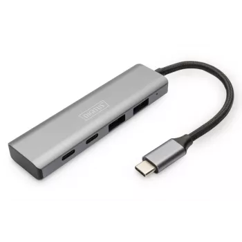 DIGITUS USB-C 4 pieslēgvietu HUB 2x USB-A + 2x USB-C Gen2
