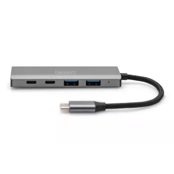 DIGITUS USB-C 4 pieslēgvietu HUB 2x USB-A + 2x USB-C Gen2
