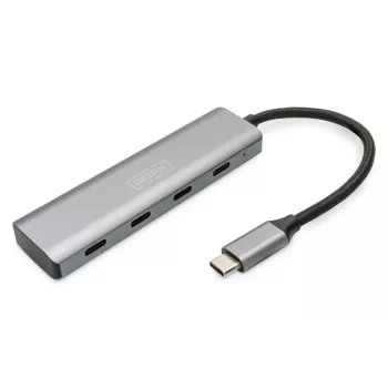 DIGITUS USB-C 4 portu centrmezgls, 4x USB-C 3.1 Gen1, 5 Gbps