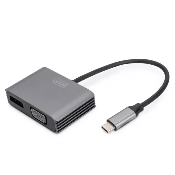DIGITUS USB Type-CT 4K 2-in-1 DisplayPort + VGA Graphics Adapter