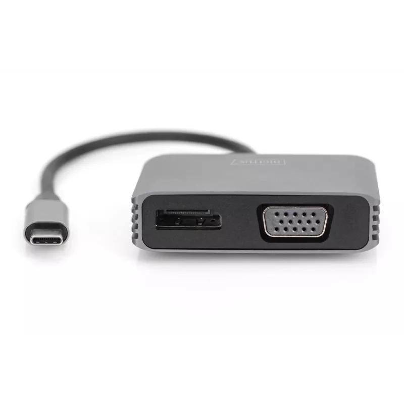 DIGITUS USB Type-CT 4K 2-in-1 DisplayPort + VGA Graphics Adapter