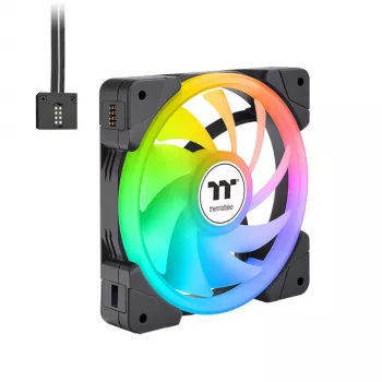 THERMALTAKE datora dzesēšanas ventilators - SWAFAN EX14 ARGB Sync TT Premium Edition - 14cm - melns - 3 gab. iepakojumā