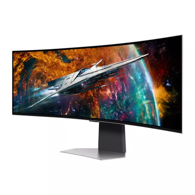 Samsung G95SC datora monitors 124,5 cm (49 colli) 5120 x 1440 pikseļi Dual QHD OLED Sudrabs