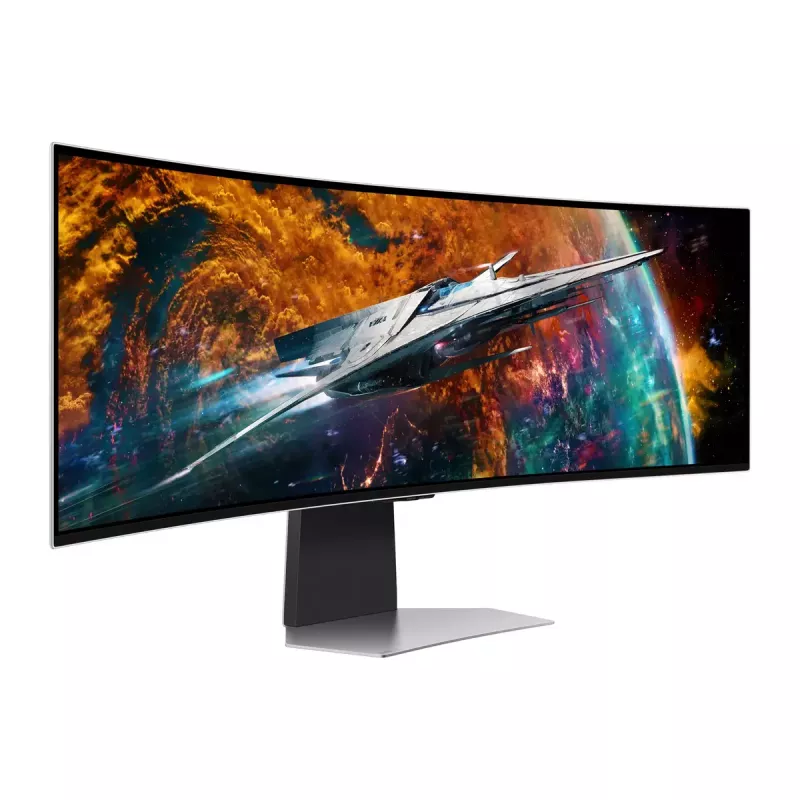Samsung G95SC datora monitors 124,5 cm (49 colli) 5120 x 1440 pikseļi Dual QHD OLED Sudrabs
