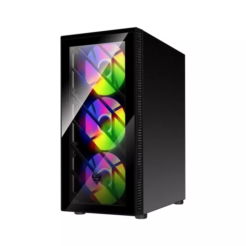 FSP CMT192 korpuss Midi Tornis mITX, mATX, ATX melns fiksēts RGB