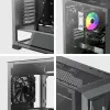 PC Midi Tower korpuss XILENCE XG151 — melns, atbalsta ATX/Micro-ATX/Mini-ITX, apakšējais barošanas bloks, 2x 3,5 collu + 4x 2,5 collu nodalījumi