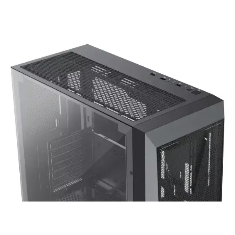 PC Midi Tower korpuss XILENCE XG151 — melns, atbalsta ATX/Micro-ATX/Mini-ITX, apakšējais barošanas bloks, 2x 3,5 collu + 4x 2,5 collu nodalījumi