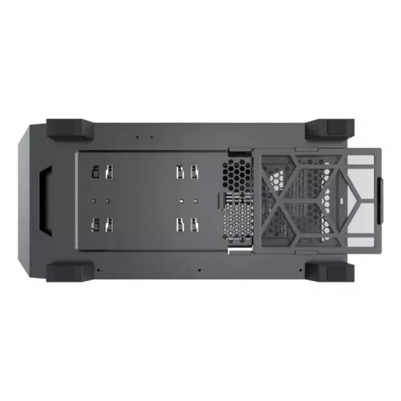 PC Midi Tower korpuss XILENCE XG151 — melns, atbalsta ATX/Micro-ATX/Mini-ITX, apakšējais barošanas bloks, 2x 3,5 collu + 4x 2,5 collu nodalījumi