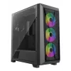 PC Midi Tower korpuss XILENCE XG151 — melns, atbalsta ATX/Micro-ATX/Mini-ITX, apakšējais barošanas bloks, 2x 3,5 collu + 4x 2,5 collu nodalījumi
