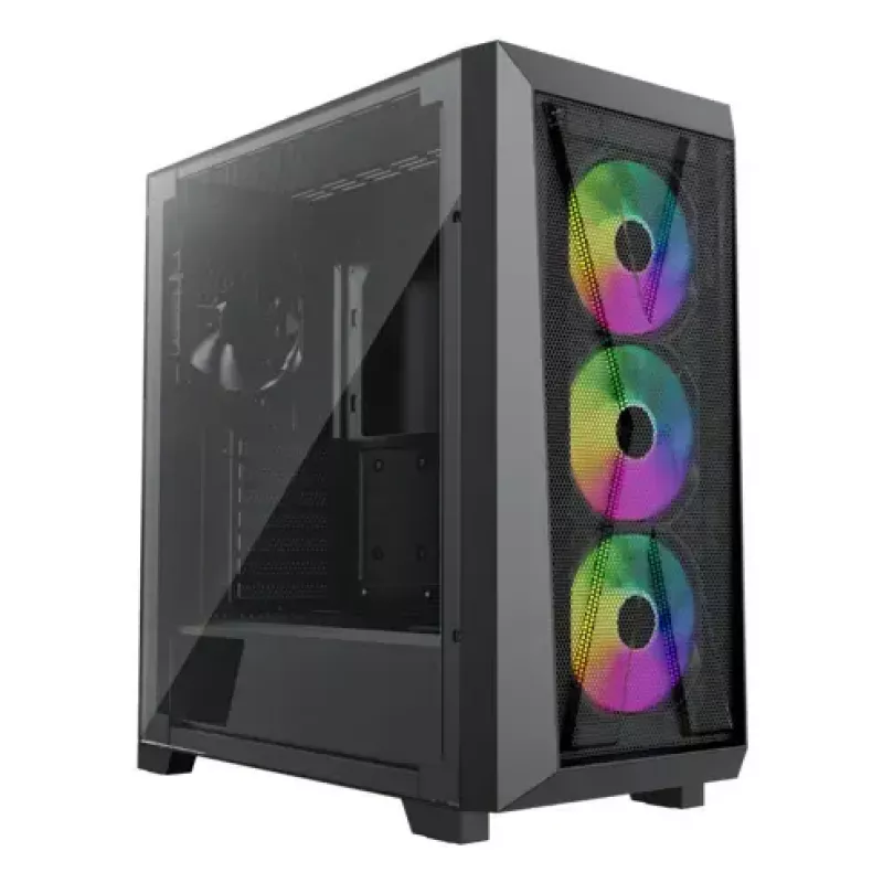 PC Midi Tower korpuss XILENCE XG151 — melns, atbalsta ATX/Micro-ATX/Mini-ITX, apakšējais barošanas bloks, 2x 3,5 collu + 4x 2,5 collu nodalījumi