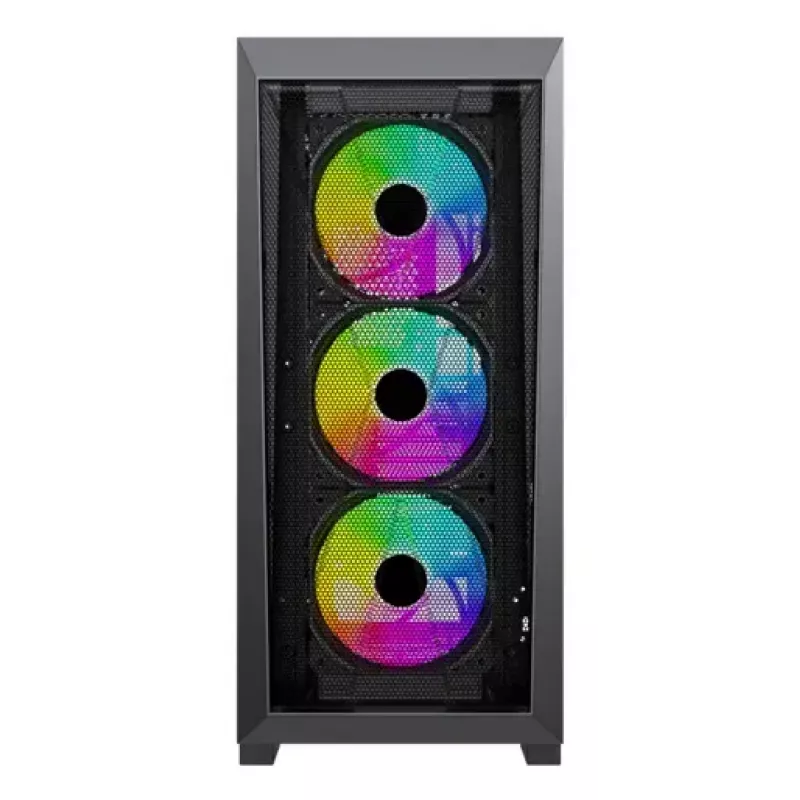 PC Midi Tower korpuss XILENCE XG151 — melns, atbalsta ATX/Micro-ATX/Mini-ITX, apakšējais barošanas bloks, 2x 3,5 collu + 4x 2,5 collu nodalījumi