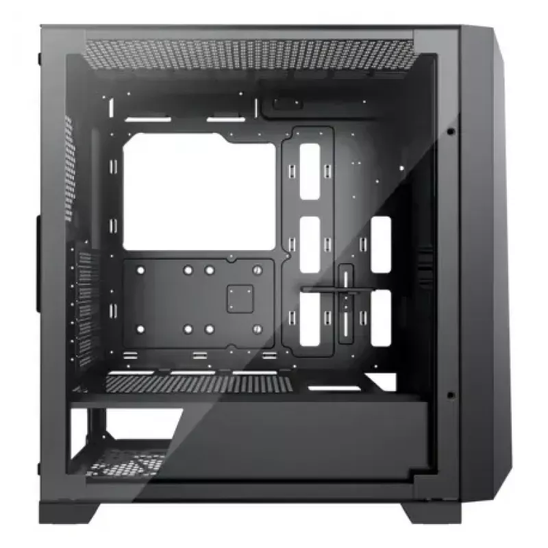 PC Midi Tower korpuss XILENCE XG151 — melns, atbalsta ATX/Micro-ATX/Mini-ITX, apakšējais barošanas bloks, 2x 3,5 collu + 4x 2,5 collu nodalījumi