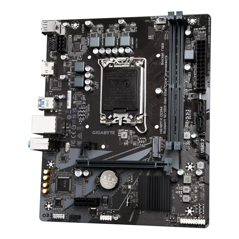 GIGABYTE H610M K DDR4 mātesplate - atbalsta Intel Core 14. paaudzes CPU, 3+1+1 fāžu hibrīda barošanas dizains, līdz 3200 MHz DDR4, 1x PCIe 3.0 M.2, GbE LAN, USB 3.2 Gen 1