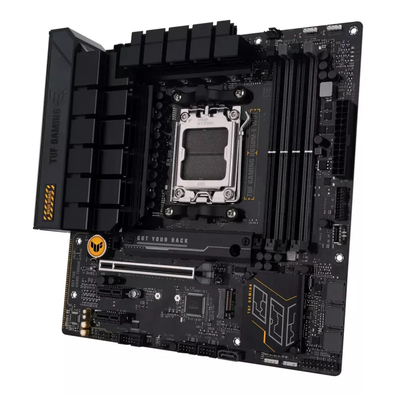 Mātesplate ASUS TUF GAMING B650M‑E WIFI, AMD B650, Socket AM5, micro ATX, DDR5, 4x DIMM, 128GB, Wi‑Fi 6, Bluetooth 5.2