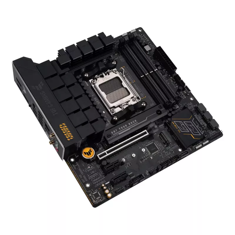Mātesplate ASUS TUF GAMING B650M‑E WIFI, AMD B650, Socket AM5, micro ATX, DDR5, 4x DIMM, 128GB, Wi‑Fi 6, Bluetooth 5.2