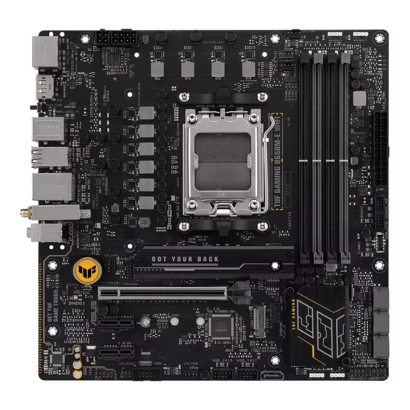 Mātesplate ASUS TUF GAMING B650M‑E WIFI, AMD B650, Socket AM5, micro ATX, DDR5, 4x DIMM, 128GB, Wi‑Fi 6, Bluetooth 5.2