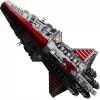 LEGO Star Wars Republic Venator Class Attack Cruiser 75367 — konstruktoru komplekts, 5374 gab., 320×1090×540 mm, 2 minifigūras, vecums 18+