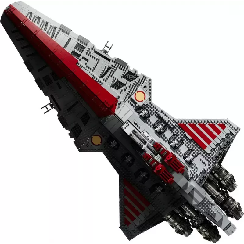 LEGO Star Wars Republic Venator Class Attack Cruiser 75367 — konstruktoru komplekts, 5374 gab., 320×1090×540 mm, 2 minifigūras, vecums 18+