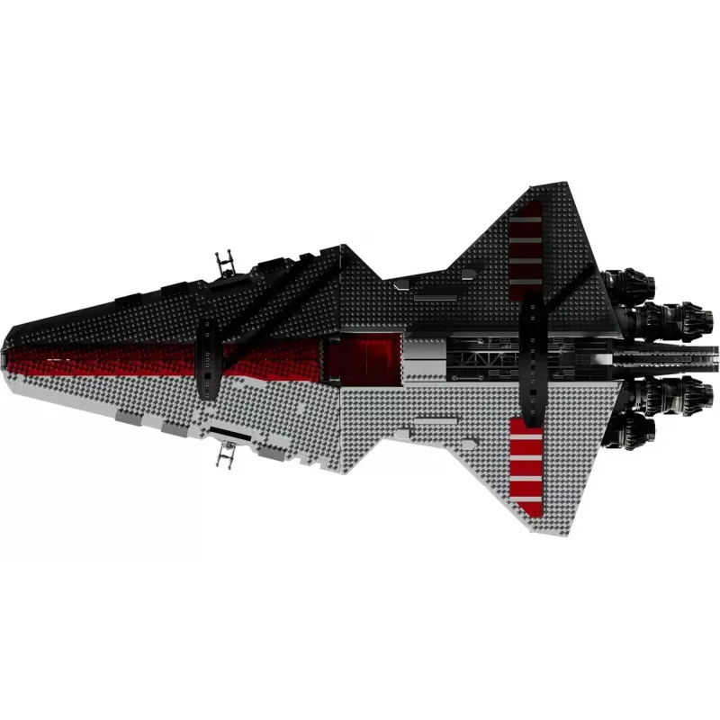 LEGO Star Wars Republic Venator Class Attack Cruiser 75367 — konstruktoru komplekts, 5374 gab., 320×1090×540 mm, 2 minifigūras, vecums 18+