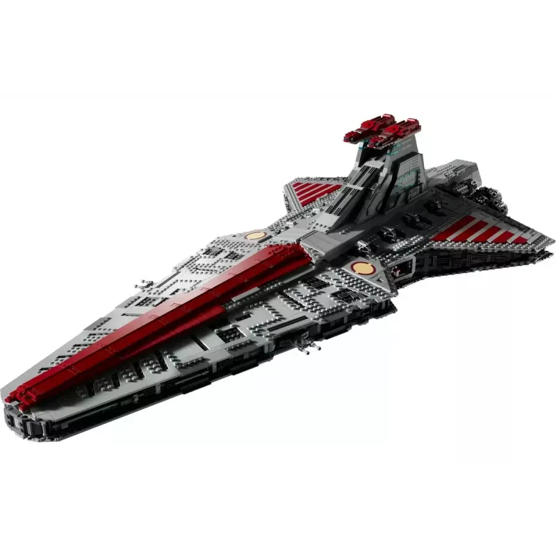 LEGO Star Wars Republic Venator Class Attack Cruiser 75367 — konstruktoru komplekts, 5374 gab., 320×1090×540 mm, 2 minifigūras, vecums 18+