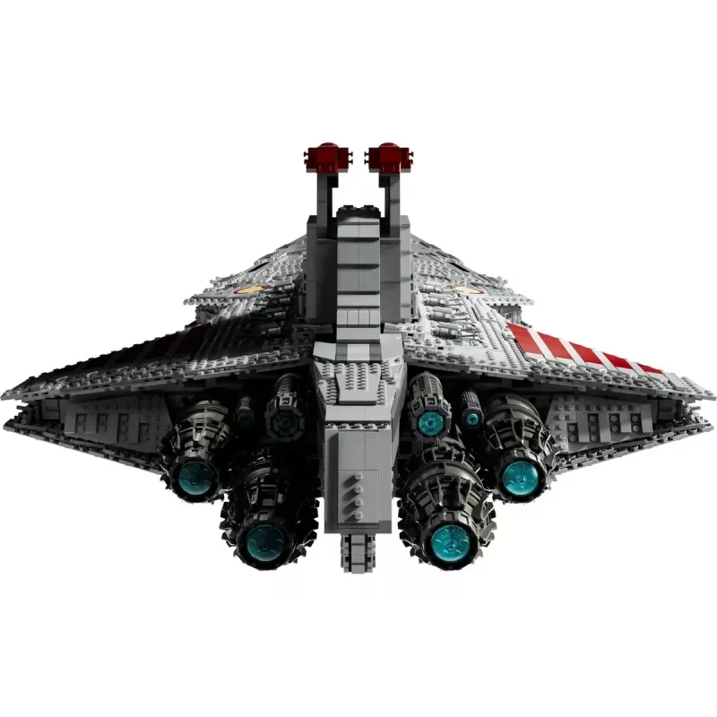 LEGO Star Wars Republic Venator Class Attack Cruiser 75367 — konstruktoru komplekts, 5374 gab., 320×1090×540 mm, 2 minifigūras, vecums 18+