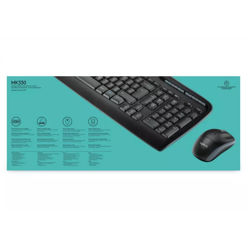 LOGITECH Wireless Combo Mk330 - Qwerty Starptautiskais Nsea