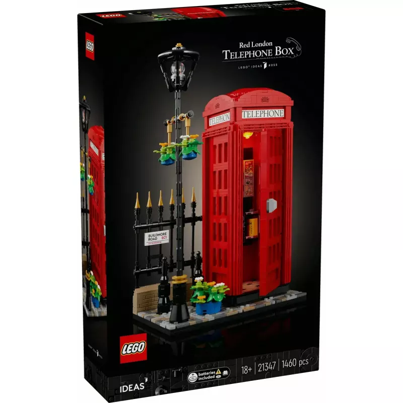 Konstruktors LEGO Red London Telephone Box 21347 – modulārs kolekcionējams komplekts, 1460 detaļas, 18+