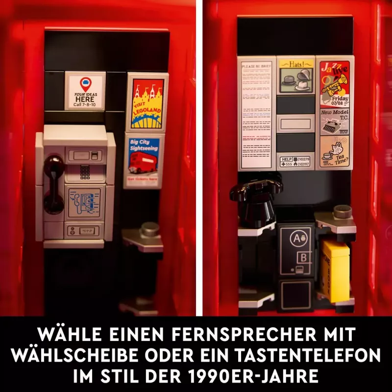 Konstruktors LEGO Red London Telephone Box 21347 – modulārs kolekcionējams komplekts, 1460 detaļas, 18+