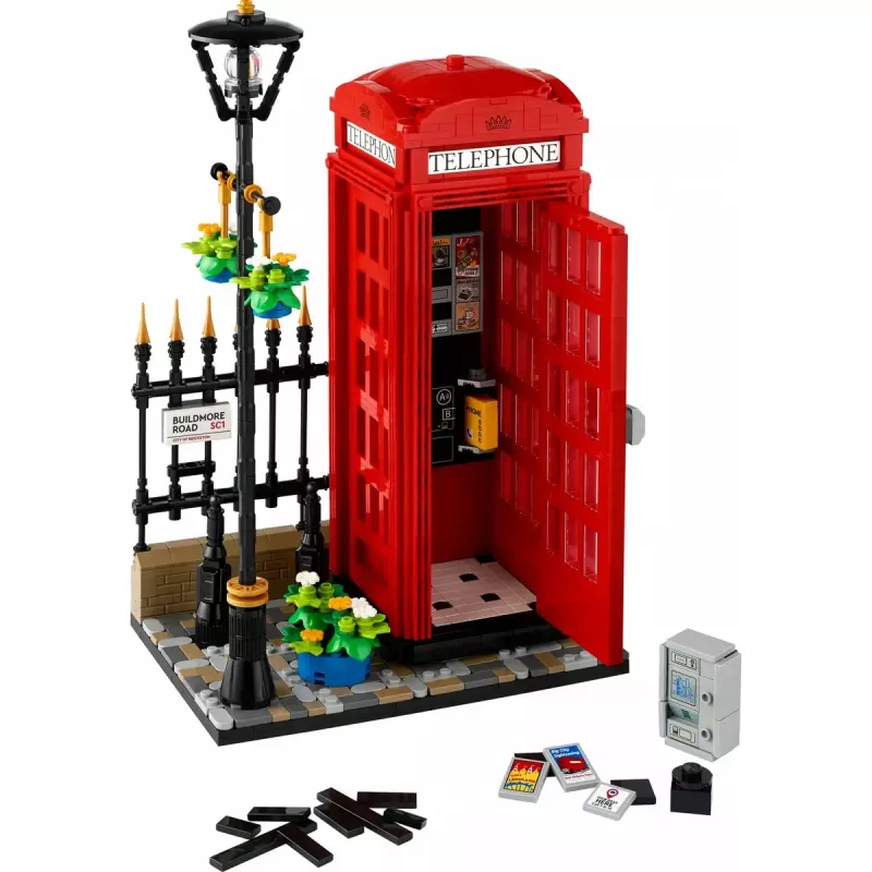 Konstruktors LEGO Red London Telephone Box 21347 – modulārs kolekcionējams komplekts, 1460 detaļas, 18+