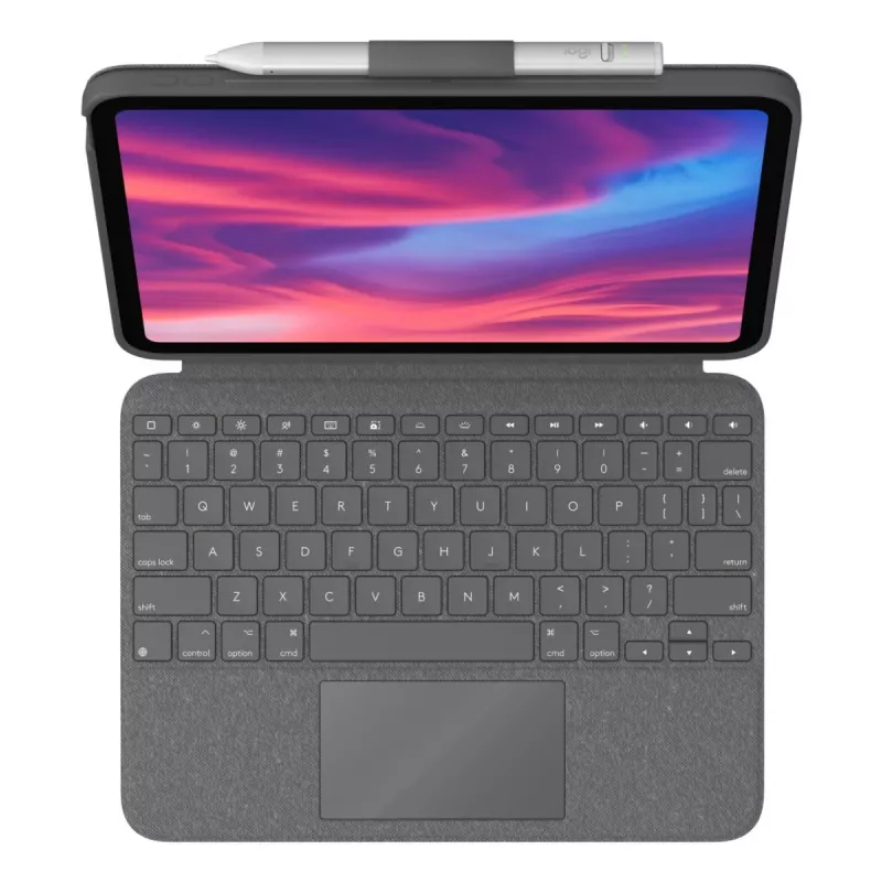 LOGITECH Combo Touch for iPad (10th gen) - Oxford pelēka - German Qwertz