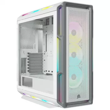 CORSAIR Midi Tower ATX datora korpuss - iCUE 5000T - RGB rūdītais stikls - balts