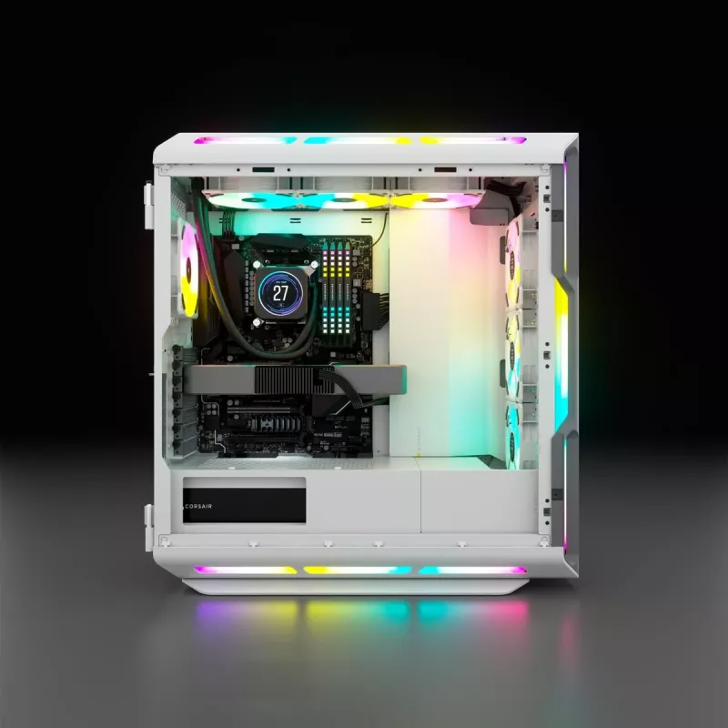 CORSAIR Midi Tower ATX datora korpuss - iCUE 5000T - RGB rūdītais stikls - balts