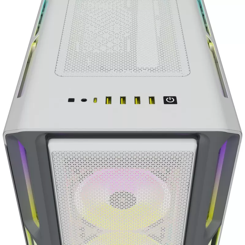 CORSAIR Midi Tower ATX datora korpuss - iCUE 5000T - RGB rūdītais stikls - balts