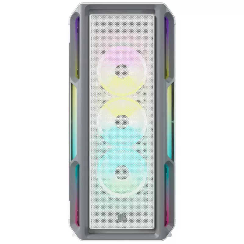 CORSAIR Midi Tower ATX datora korpuss - iCUE 5000T - RGB rūdītais stikls - balts