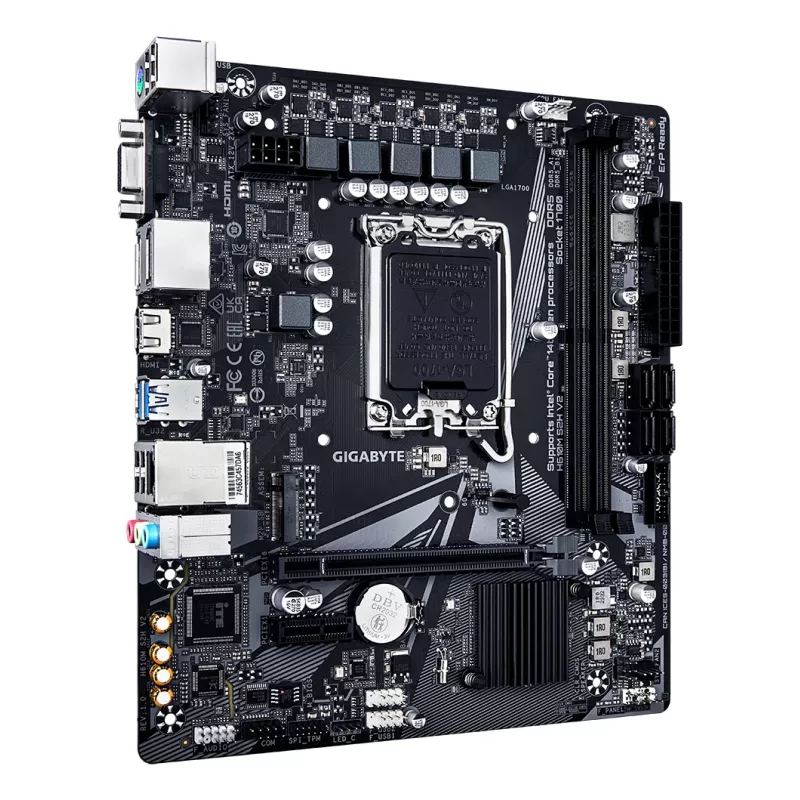 GIGABYTE H610M S2H V2 mātesplate - Atbalsta Intel Core 14. paaudzes CPU, 4+1+1 hibrīdās fāzes digitālo VRM, līdz 5600MHz DDR5, 1xPCIe 3.0 M.2, GbE LAN, USB 3.2 Gen 1