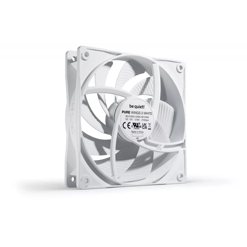 be quiet Pure Wings 3 120mm PWM high-speed balta Computer case Ventilators 12 cm 1 gab.
