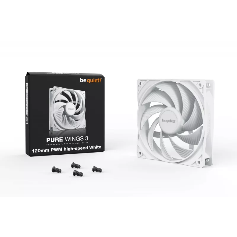 be quiet Pure Wings 3 120mm PWM high-speed balta Computer case Ventilators 12 cm 1 gab.