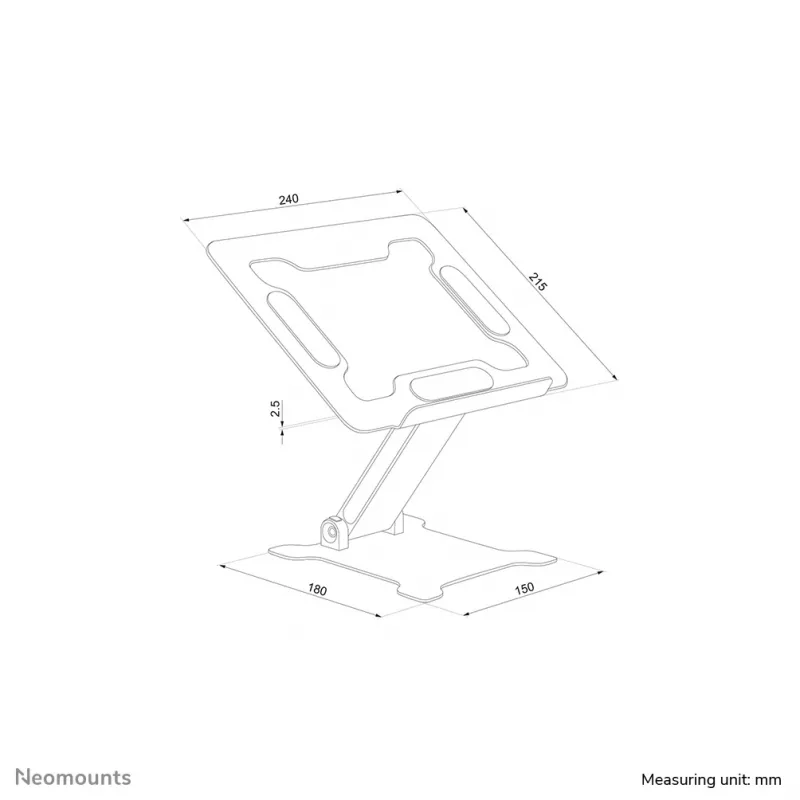 Neomounts DS20-740BL1 klēpjdatora statīvs 11-15 collas - regulējams augstums - salokāms - kompakts - universāls