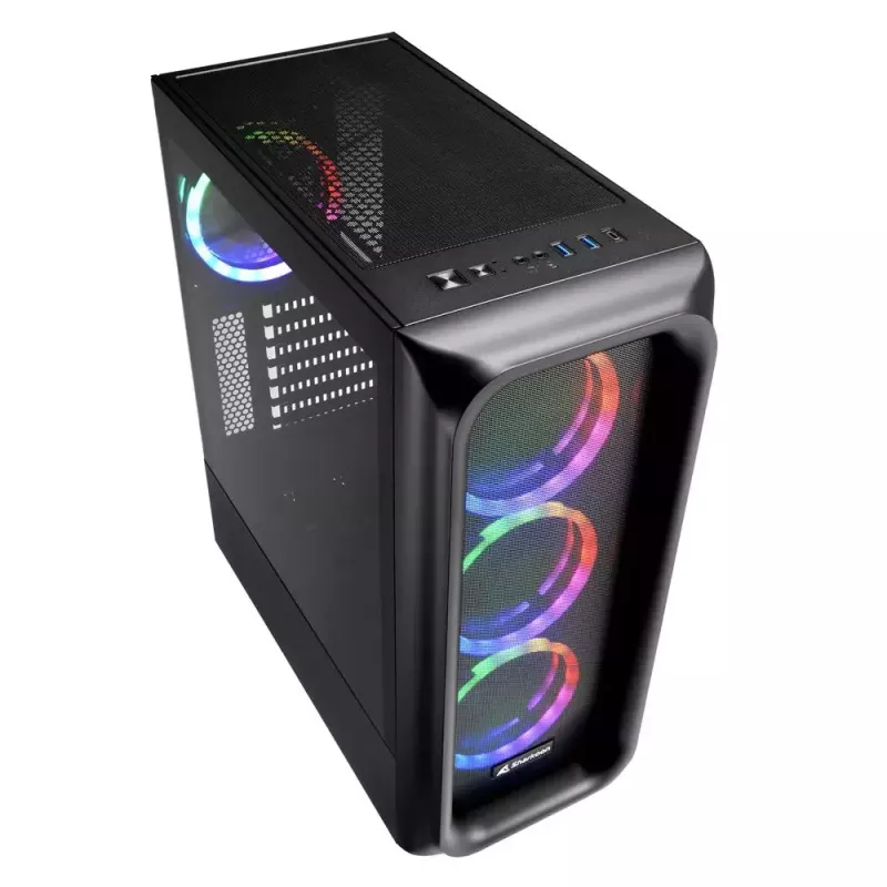 PC Case Sharkoon TK5M RGB ATX Desktop Melns