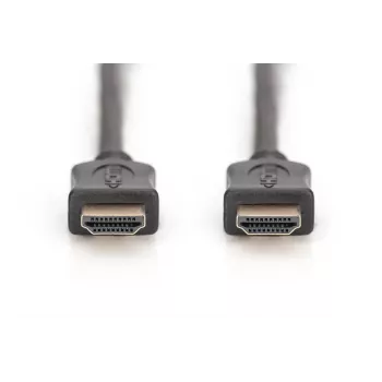 DIGITUS HDMI ātrgaitas savienojuma kabelis, tips A vīr./vīr., 2 m, ar Ethernet, Ultra HD 60p, zelta melns