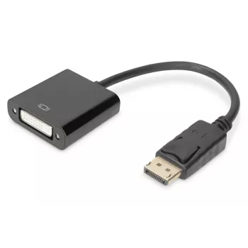 DIGITUS ASSMANN DisplayPort adaptera kabelis, DP - DVI (24+5) M/F, 15cm ar bloķēšanu, DP 1.2 saderīgs, CE melns