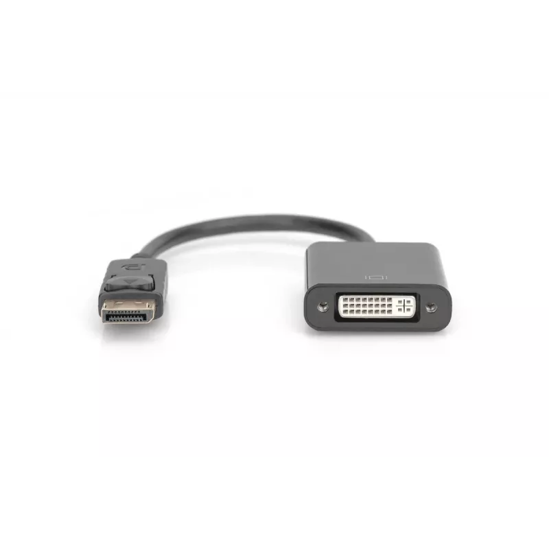 DIGITUS ASSMANN DisplayPort adaptera kabelis, DP - DVI (24+5) M/F, 15cm ar bloķēšanu, DP 1.2 saderīgs, CE melns