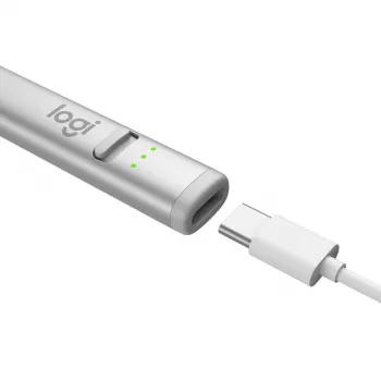 LOGITECH Crayon digitālais zīmulis USB-C sudraba krāsā