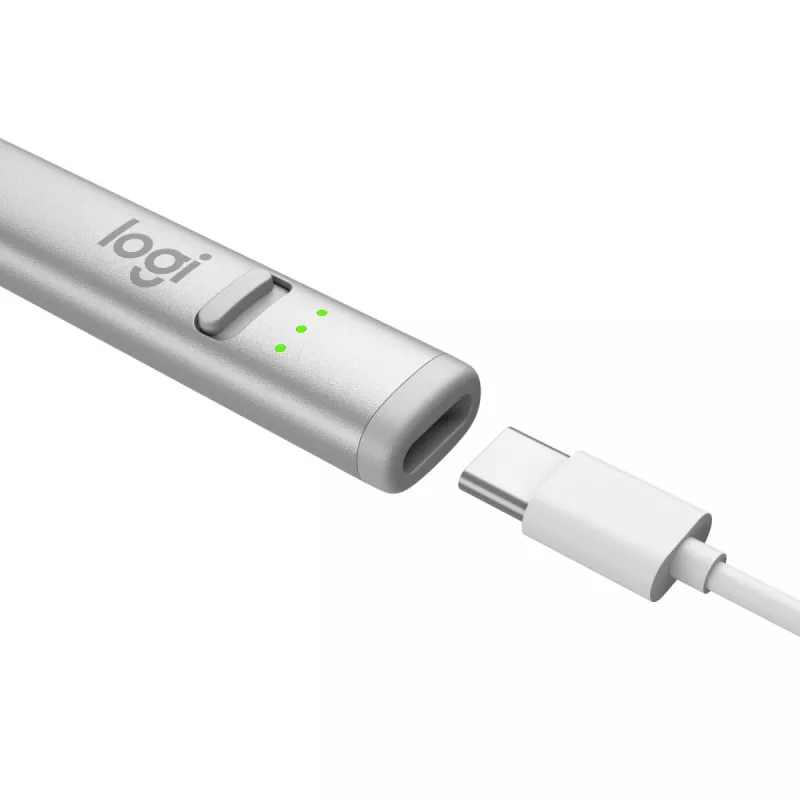 LOGITECH Crayon digitālais zīmulis USB-C sudraba krāsā