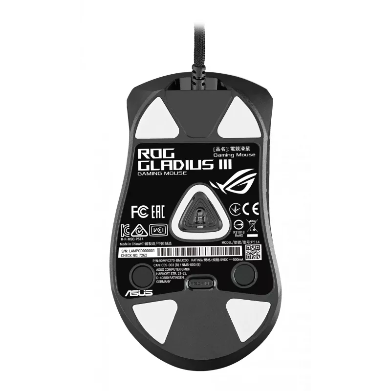 ASUS ROG Gladius III pele Spēlēšanai Labročiem USB Type-A Optiskā 19000 DPI